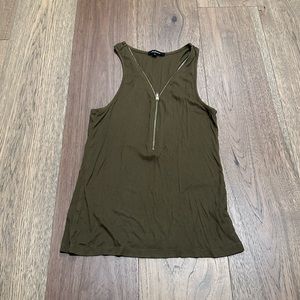 Olive Green Zip Up Tank
